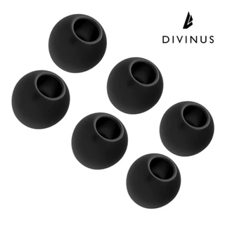 Divinus จุกหูฟังซิลิโคนกํามะหยี่ 4.0 มม. - 6 มม. หัวฉีด S M L (3 คู่)