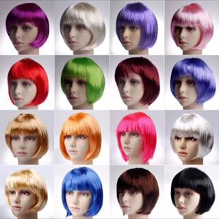 วิกผม วิกผมบ๊อบสี แบบราดาถูก ส่งในไทย พร้อมส่ง วิกผมบ็อบแฟนซี วิกผมสีสัน