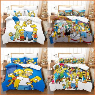 Wilk The Simpsons 3in1 ชุดเครื่องนอน ผ้าปูที่นอน ผ้าห่ม ห้องนอน ซักทําความสะอาดได้ สะดวกสบาย ชุดอยู่บ้าน