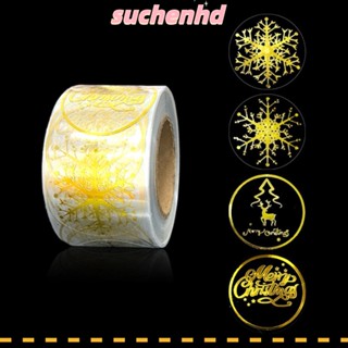 Suchenhd สติกเกอร์ฉลาก ใส ลายเกล็ดหิมะ สีโรสโกลด์ มีกาวในตัว สําหรับตกแต่งสมุดภาพ การ์ด งานแต่งงาน ปาร์ตี้คริสต์มาส 500 ชิ้น