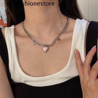 Mxfashione สร้อยคอโซ่ลูกปัดคริสตัล ลายสก๊อต สไตล์เกาหลี สําหรับผู้หญิง