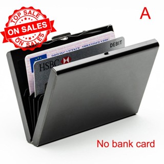 【พร้อมส่ง】กระเป๋าสตางค์ สเตนเลส สําหรับใส่บัตรเครดิต RFID R6I9