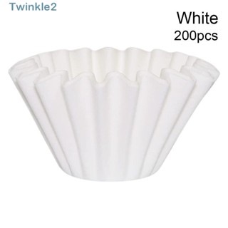 Twinkle 200 ชิ้น ถ้วยเดียว กรองกาแฟ สะดวกสบาย หนา จีบ กรองกาแฟ กรอง