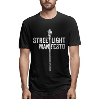 เสื้อยืดคอกลม ผ้าฝ้าย พิมพ์ลาย Streetlight Manifesto Distressed สไตล์คลาสสิก เหมาะกับของขวัญวันเกิด สําหรับผู้ชาย