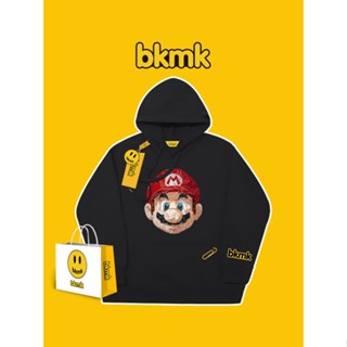 Bkmk การ์ตูนญี่ปุ่น Mario ฤดูใบไม้ร่วง มีฮู้ด เสื้อกันหนาว ผู้ชาย ใหม่ เทรนด์ระเบิด หลวม BF เสื้อโค้ท