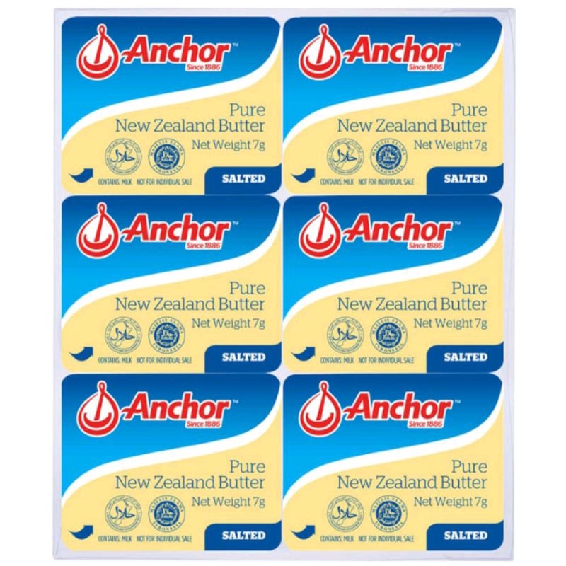 Anchor เนยสด (รสเค็ม, จืด) ขนาด 7 กรัม แพ็ก 6 ชิ้น