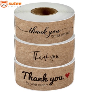 Sutee สติกเกอร์ฉลาก ลาย Thank You For Your Order 3x1 นิ้ว แฮนด์เมด สําหรับตกแต่งเครื่องเขียน 120 ชิ้น ต่อม้วน