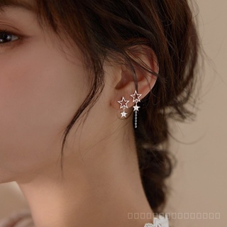 0916SPSDY Minimalist Star Tassel 925 Sterling Silver Earrings Female Stud Earrings Earrings 2021 New Trendy Ins Special-Interest Design Light Luxury CFM6