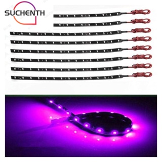 Suchenth แถบไฟ LED สีม่วง สว่างมาก ยืดหยุ่น กันน้ํา สําหรับรถยนต์ รถมอเตอร์ไซด์ 8 ชิ้น