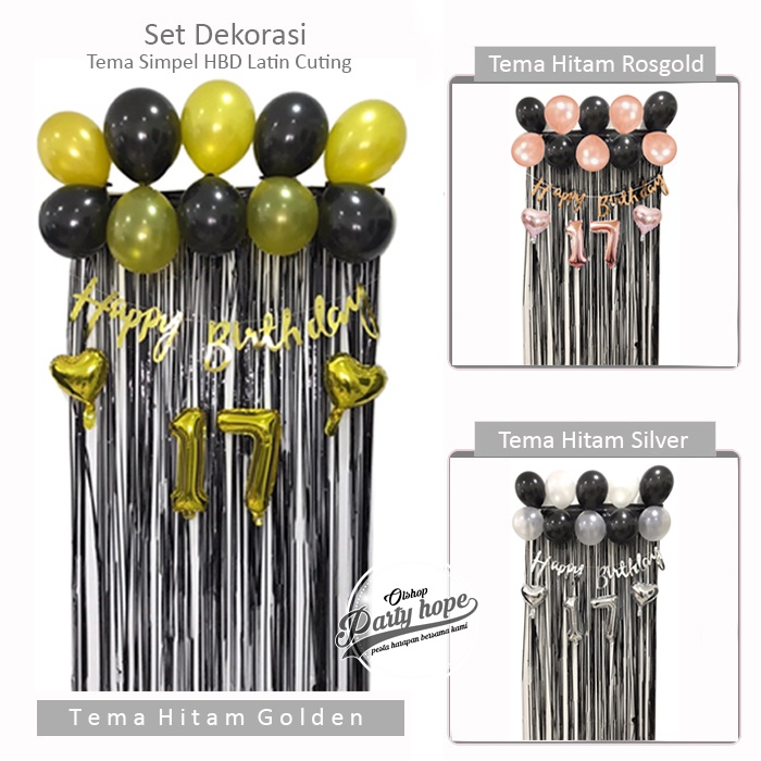 แพ็คเกจตกแต่ง HBD แบนเนอร์ละติน / ตกแต่ง HBD หรูหราเรียบง่าย / ชุดตกแต่งวันเกิด
