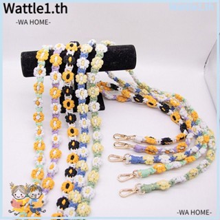 Wttle สายคล้องไหล่ ผ้าฝ้ายถัก ลายดอกไม้ แฮนด์เมด หลากสีสัน อุปกรณ์เสริม สําหรับกระเป๋า