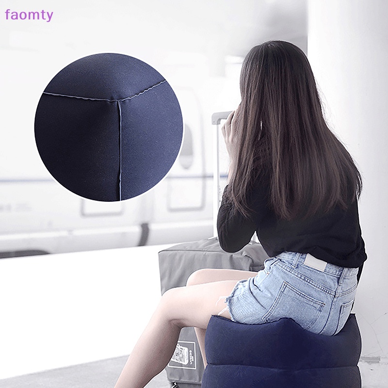 Faomty หมอนพักเท้าเป่าลม ปรับความสูงได้ สําหรับเดินทางไกล