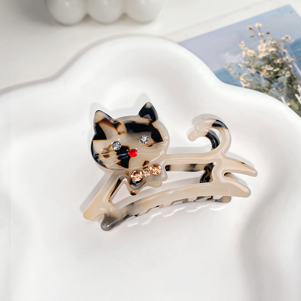 กิ๊บติดผม รูปแมวอาวุโส ประดับเพชร หรูหรา สําหรับวัยรุ่นผู้หญิง - รูปที่ 7