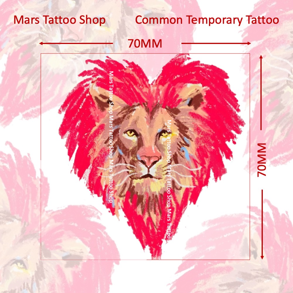 【Mars Tattoo】รอยสักชั่วคราว ลายสิงโต สิงโต สักชั่วคราว ติดทนนาน CX029