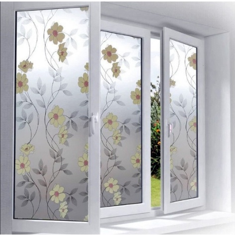 รูปลอกกระจกลายป้องกันการแอบดูเรียบง่ายสําหรับประตู หน้าต่าง ห้องนั่งเล่น ห้องนอน (DK KT9-YELLOW FLOW