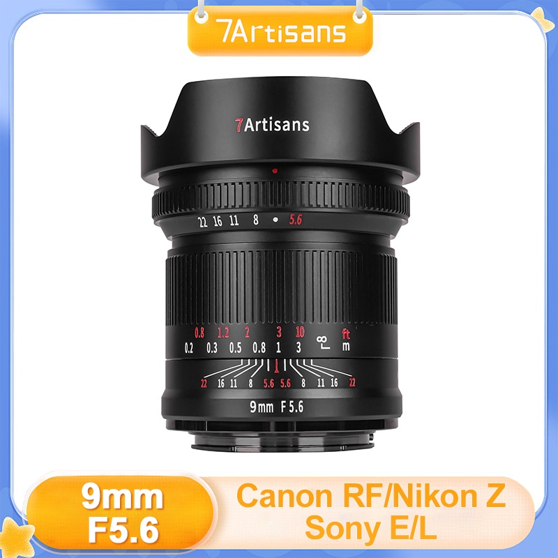 7artisans 9mm F5.6 เลนส์กล้องโฟกัสแมนนวล สําหรับ Sony E A7CII A7CR Canon RF Nikon Z Leica Panasonic 