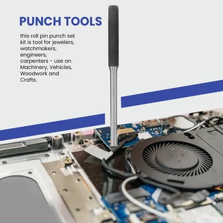 ในสต็อก-roll Pin Punch Set พร้อมกระเป๋าเก็บ,Smithing Punch Removing Repair เครื่องมือ,พร้อม Bench Block Pin Punches และค้อน