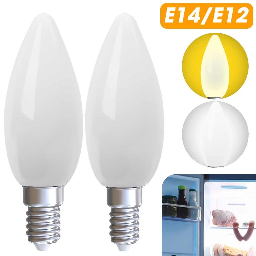 หลอดไฟ LED 220V E12 E14 ขนาดเล็ก ความสว่างสูง สีขาว สําหรับตกแต่งบ้าน ตู้เย็น