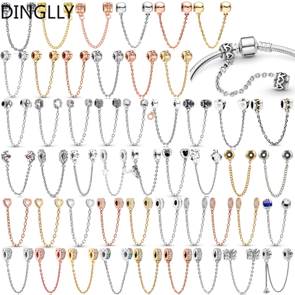 Dinglly สร้อยข้อมือ ลูกปัด อัลลอย ผีเสื้อ หัวใจ ป้องกันการตก ห่วงยาง กันลื่น อุปกรณ์เสริมความปลอดภัย โซ่เกลียว