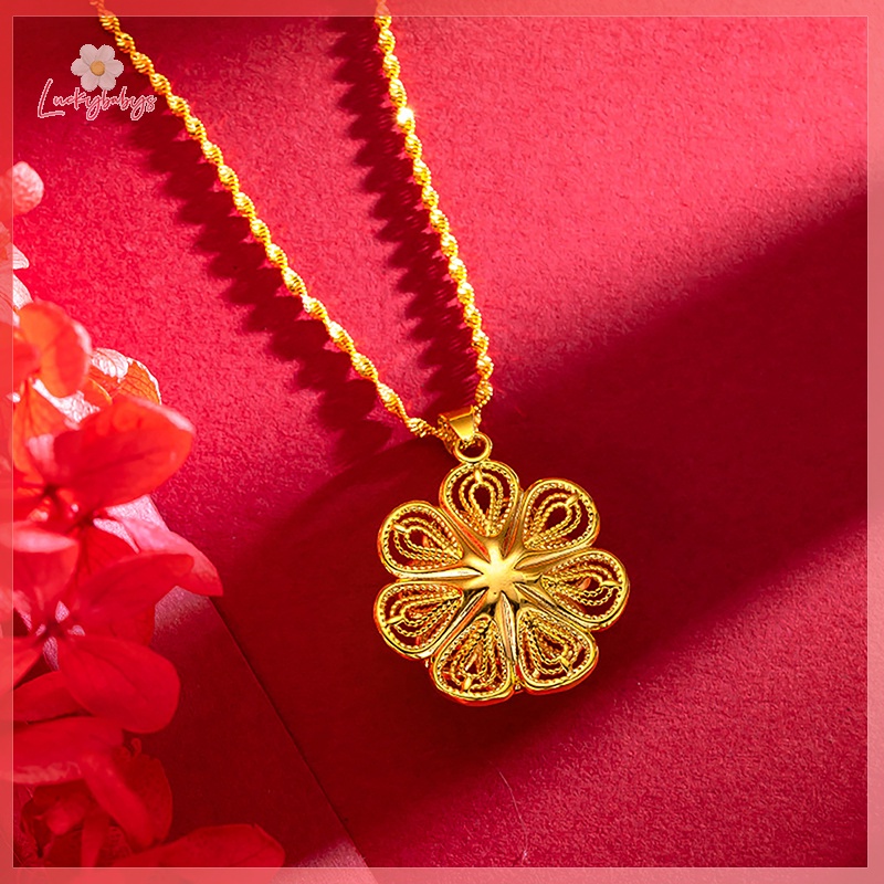 Luckybabys> สีทอง จี้รังนก โคลเวอร์นําโชค ดอกไม้ หัวใจ ห้อย สําหรับผู้หญิง Ch เครื่องประดับสร้อยคอ อุปกรณ์จัดงานแต่งงาน ของขวัญใหม่