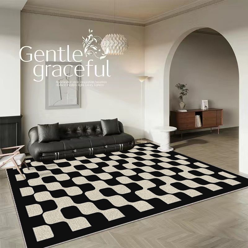 KMEIT พรมปูพื้น กันลื่น กันน้ํา ดูดซับน้ํา ขนาดใหญ่ แบบเรียบง่าย สไตล์อเมริกัน สําหรับห้องนั่งเล่น