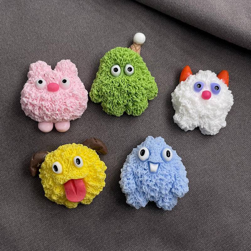 Fury Monster ชุด DIY รองเท้า Charms ปุ่มการ์ตูนเรซิ่นเครื่องประดับอุปกรณ์เสริม DIY เคสโทรศัพท์ครีมกาวคลิปผม Patch ตกแต่งรองเท้า
