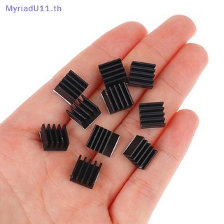 Myriadu ฮีตซิงก์ระบายความร้อน อลูมิเนียม ขนาด 8.8x8.8x5 มม. พร้อมแผ่นความร้อน สีดํา 10 ชิ้น