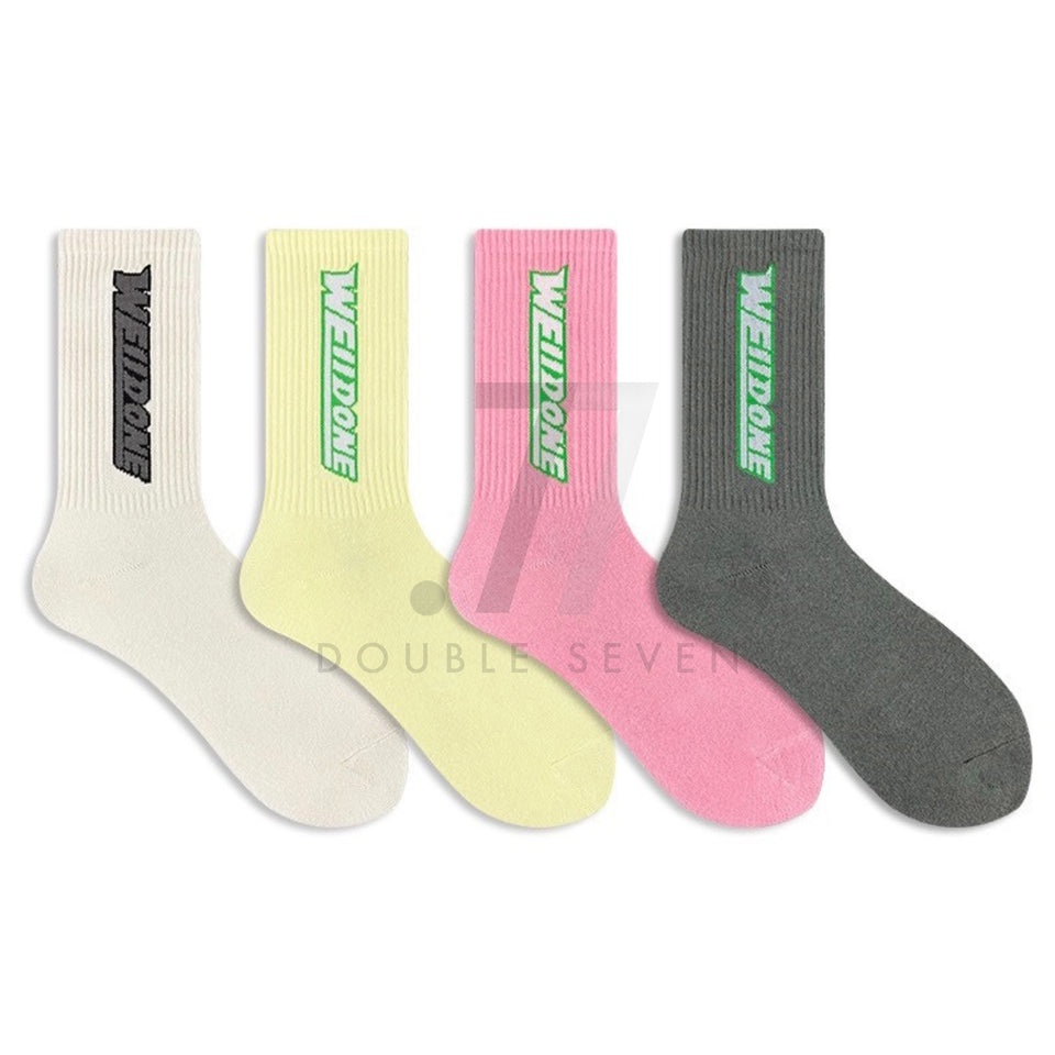 WE11DONE Contrast Streetwear ถุงเท้ายาวสําหรับทุกเพศ