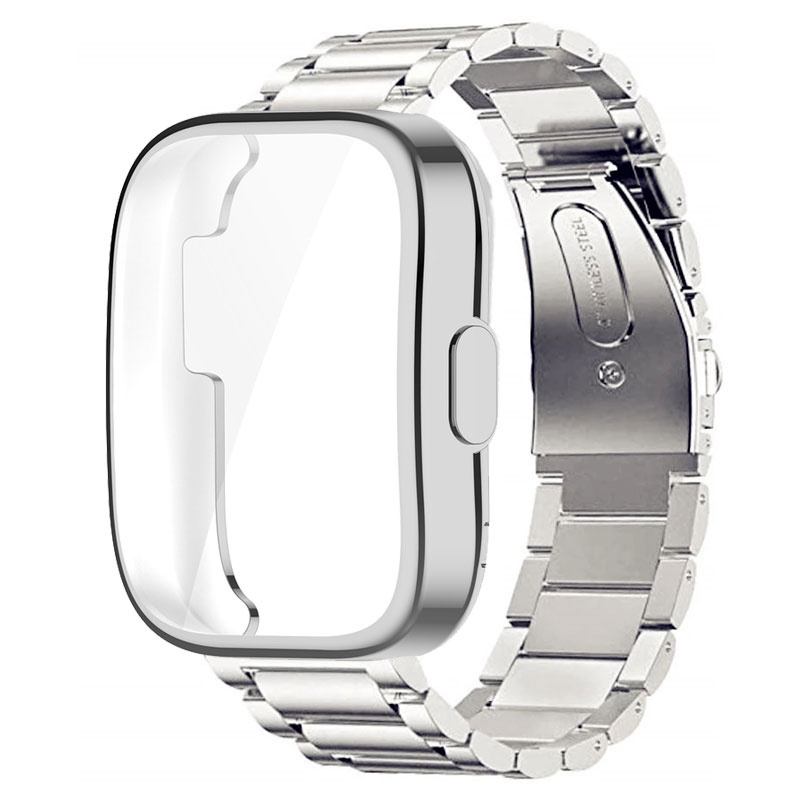 เคสสมาร์ทวอทช์+สาย amazfit bip5 สายนาฬิกาข้อมือ สเตนเลสสตีล สําหรับ Amazfit Bip 5 Bip5 Smart Watch Strap