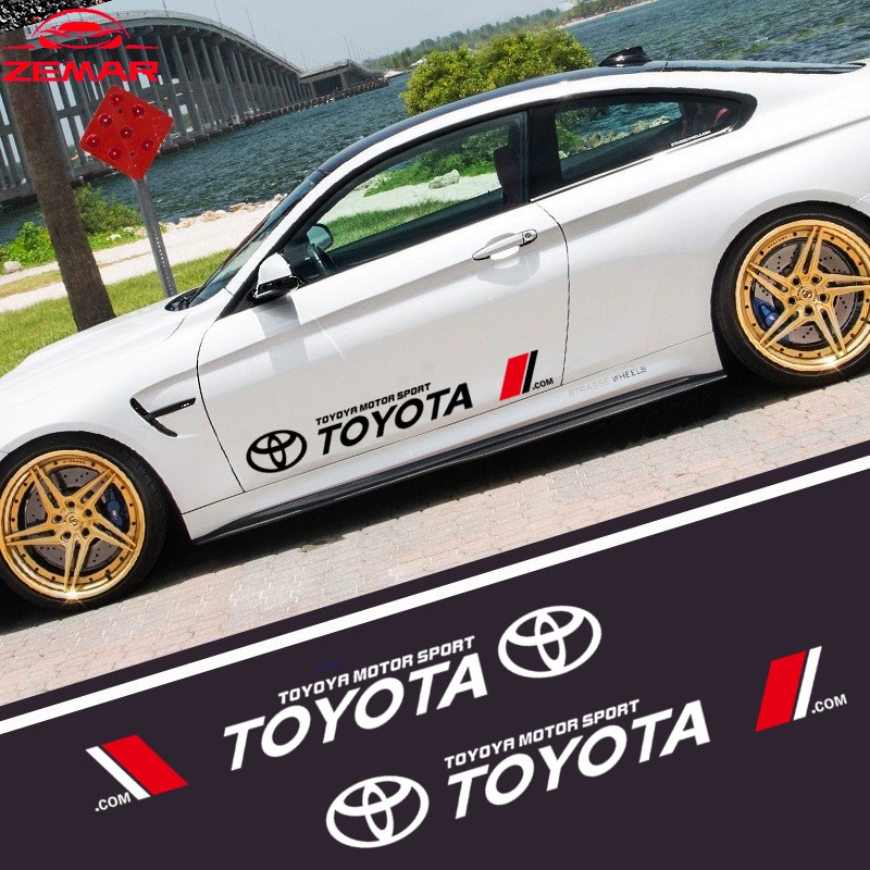 สติกเกอร์ กันน้ํา ป้องกันรอยขีดข่วน สําหรับติดตกแต่งประตูรถยนต์ Toyota Prius Fortuner Corolla Cross CHR Camry Wish Vios Veloz Estima Sienta Yaris Ativ Altis Sienta bZ4X Hiace Hilux Revo