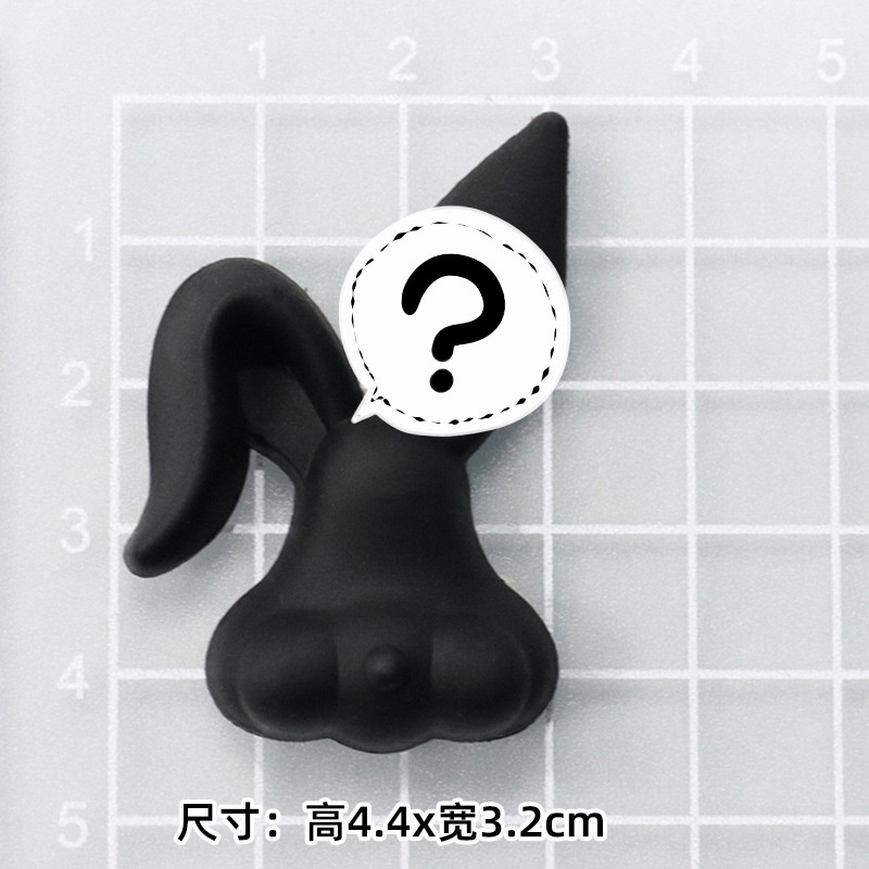 สีดําสีขาวกระต ่ าย Jibbitz Charm ตกแต ่ งรองเท ้ า PVC