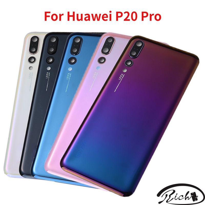 ใหม่ ฝาครอบแบตเตอรี่ด้านหลัง 3D พร้อมเลนส์กล้อง แบบเปลี่ยน สําหรับ Huawei P20 Pro