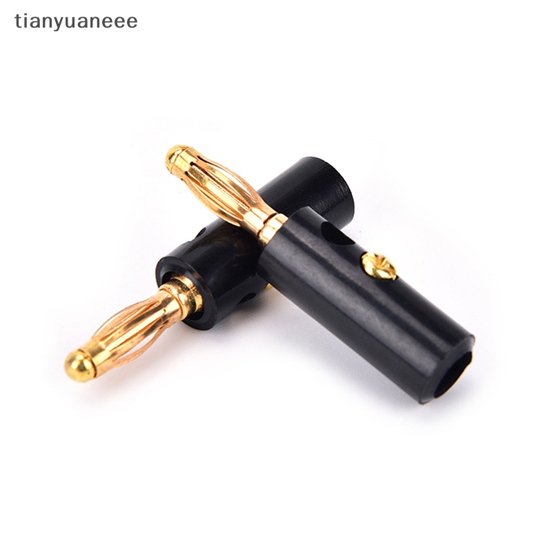 Tianyuaneee ปลั๊กกล้วยเชื่อมต่อลําโพง 4 มม. สีทอง 10 ชิ้น ต่อล็อต