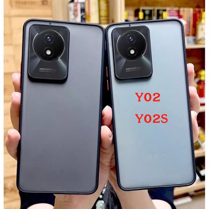 Case Vivo Y02S V25 Y30 Y35 Y22 Y17S Y16 Y02T Y02A Y02 4G Y78 Y36 Y20 เคสกันกระแทก ปุ่มสีผิวด้าน เคสวีโว่ ขอบนิ่มหลังแข็ง