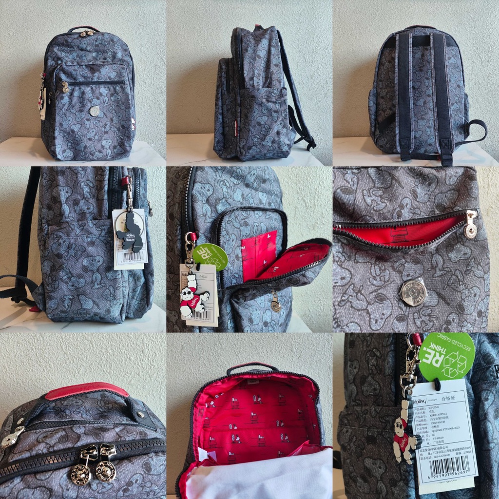 Klipling กระเป๋าเป้สะพายหลัง พิมพ์ลาย SNOOPY กันน้ํา สําหรับผู้หญิง (2 รุ่น)