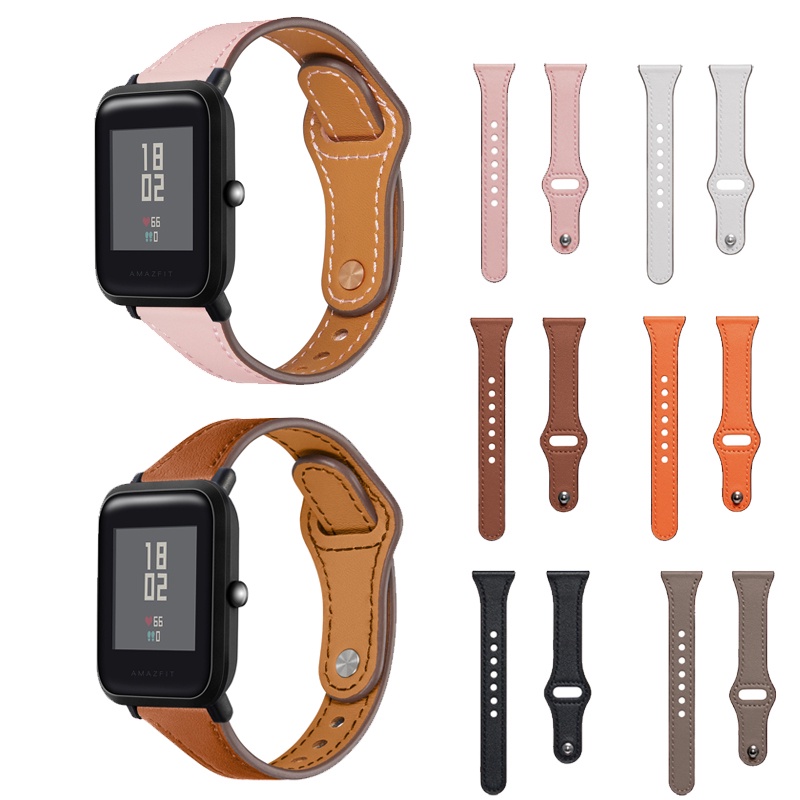 สายนาฬิกาข้อมือหนัง แบบบาง สําหรับ Huami Amazfit Bip 3 3pro Bip S lite Bip U Pro Bip 5 5 Pro