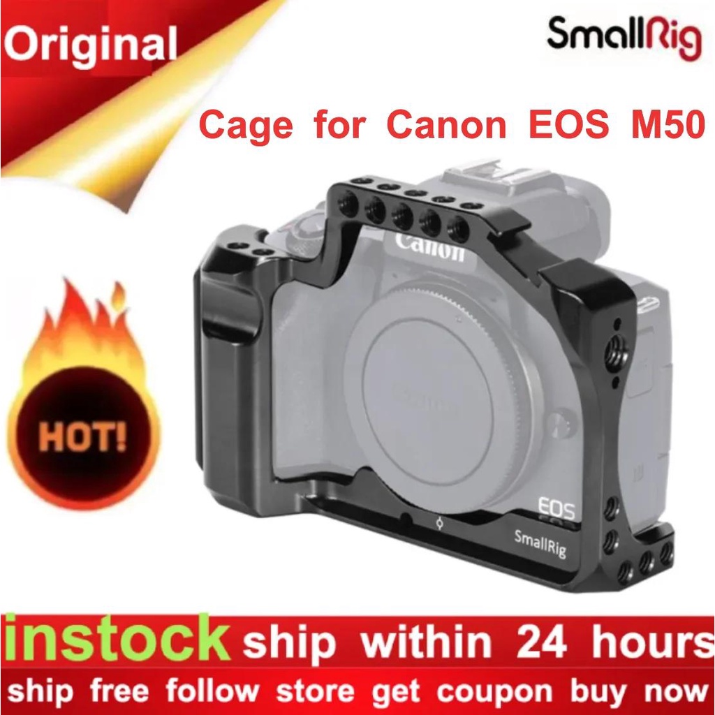 Smallrig กรงกล้อง M50 สําหรับ Canon EOS M50 Canon M5 Vlog W Nato Rail Cold Shoe Mount สําหรับวิดีโอ Vlogging 2168