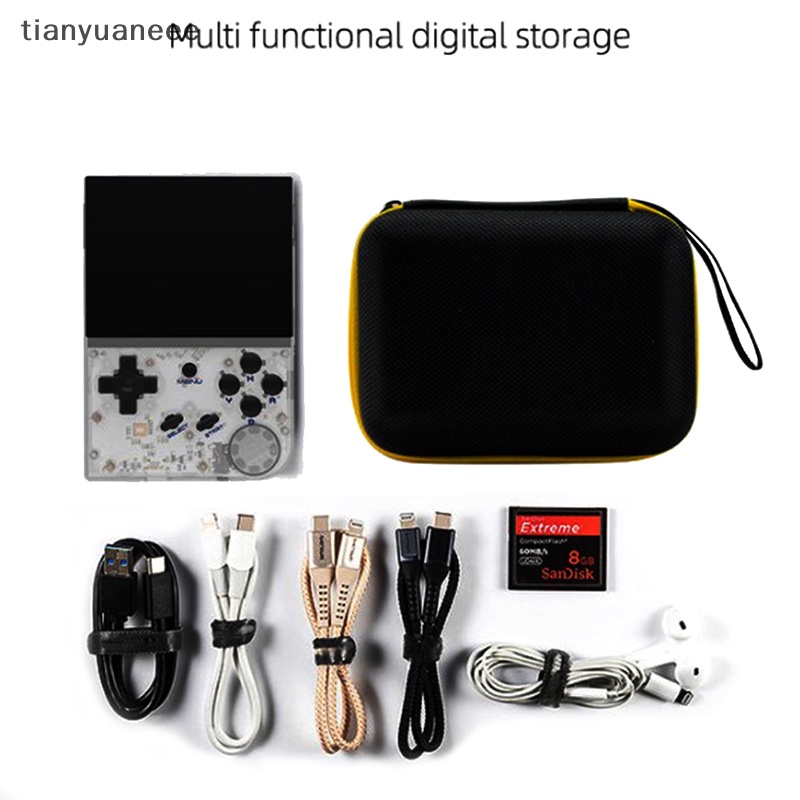 Tianyuaneee กระเป๋าสีดํา สไตล์เรโทร สําหรับเครื่องเล่นเกม RG35XX RG353V