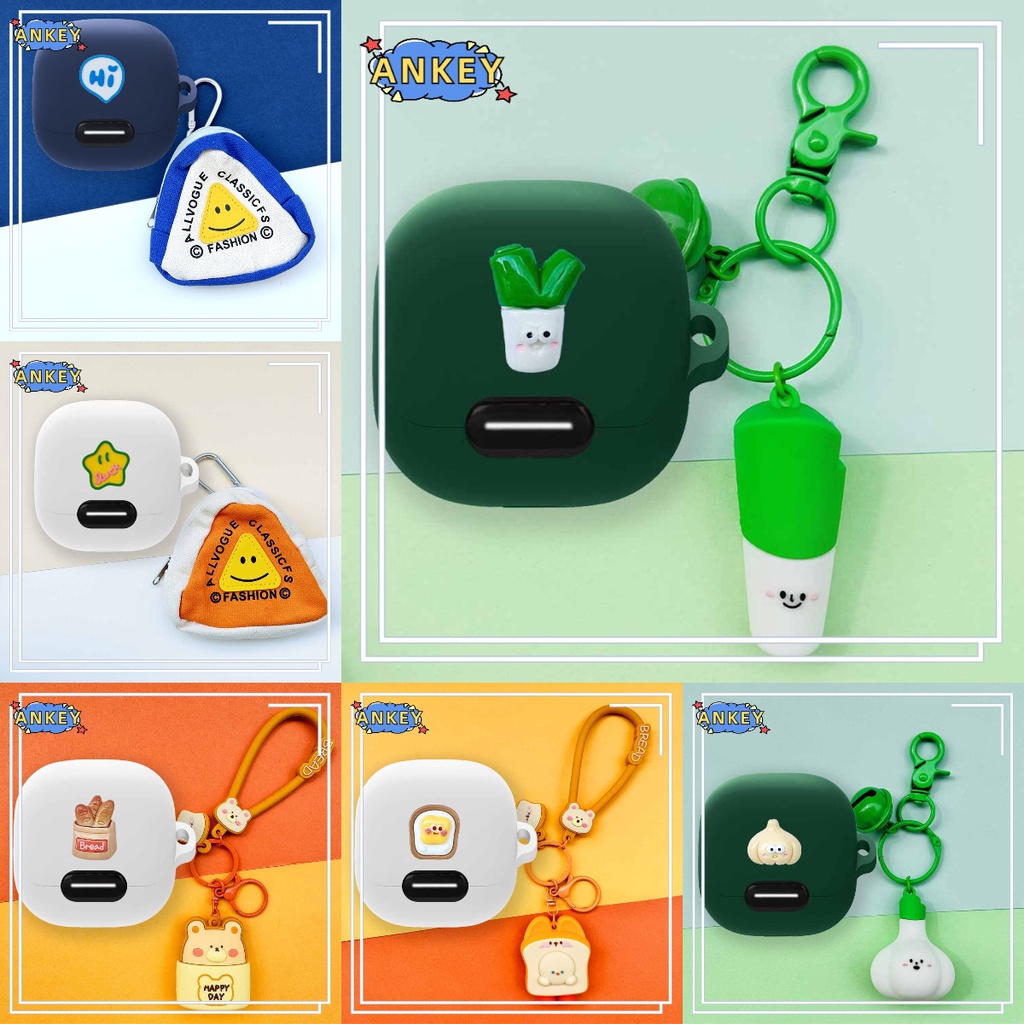 เคสหูฟังซิลิโคนนิ่ม ลายหมูน่ารัก สีฟ้า พร้อมจี้ สําหรับ Anker SoundCore Liberty 4 NC VR P10 Air 2 Pr