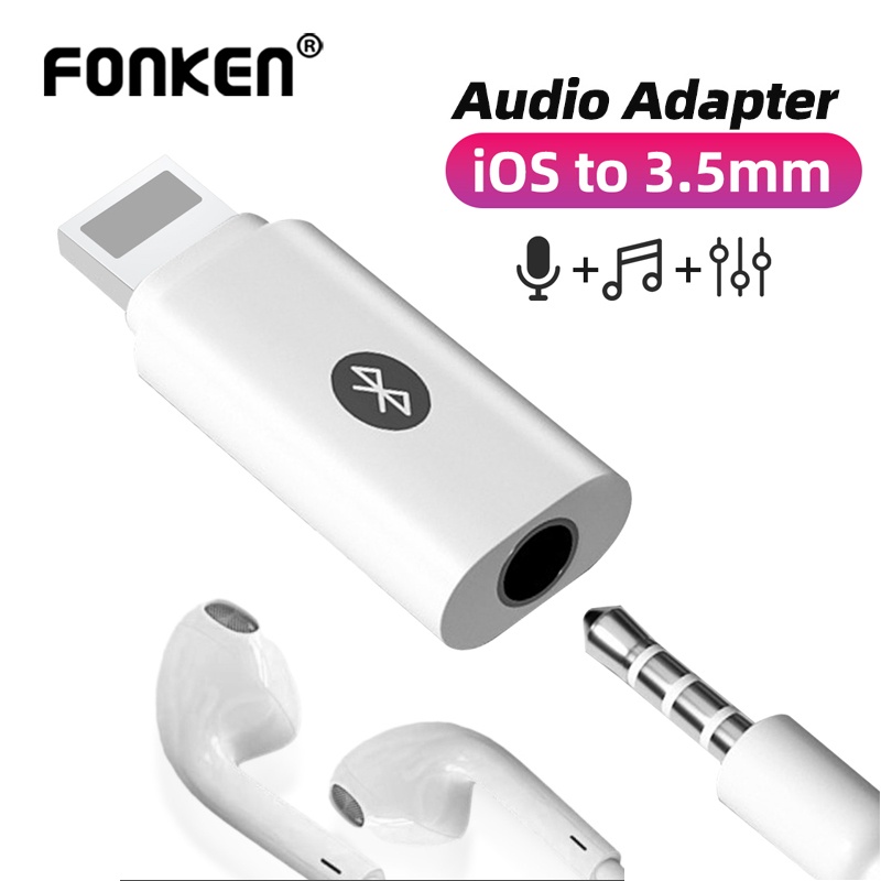 Fonken อะแดปเตอร์แปลงเสียงหูฟังบลูทูธ 3.5 มม. ตัวผู้ เป็นตัวเมีย สําหรับ iP-hone 11 Pro Max 7 8 Plus