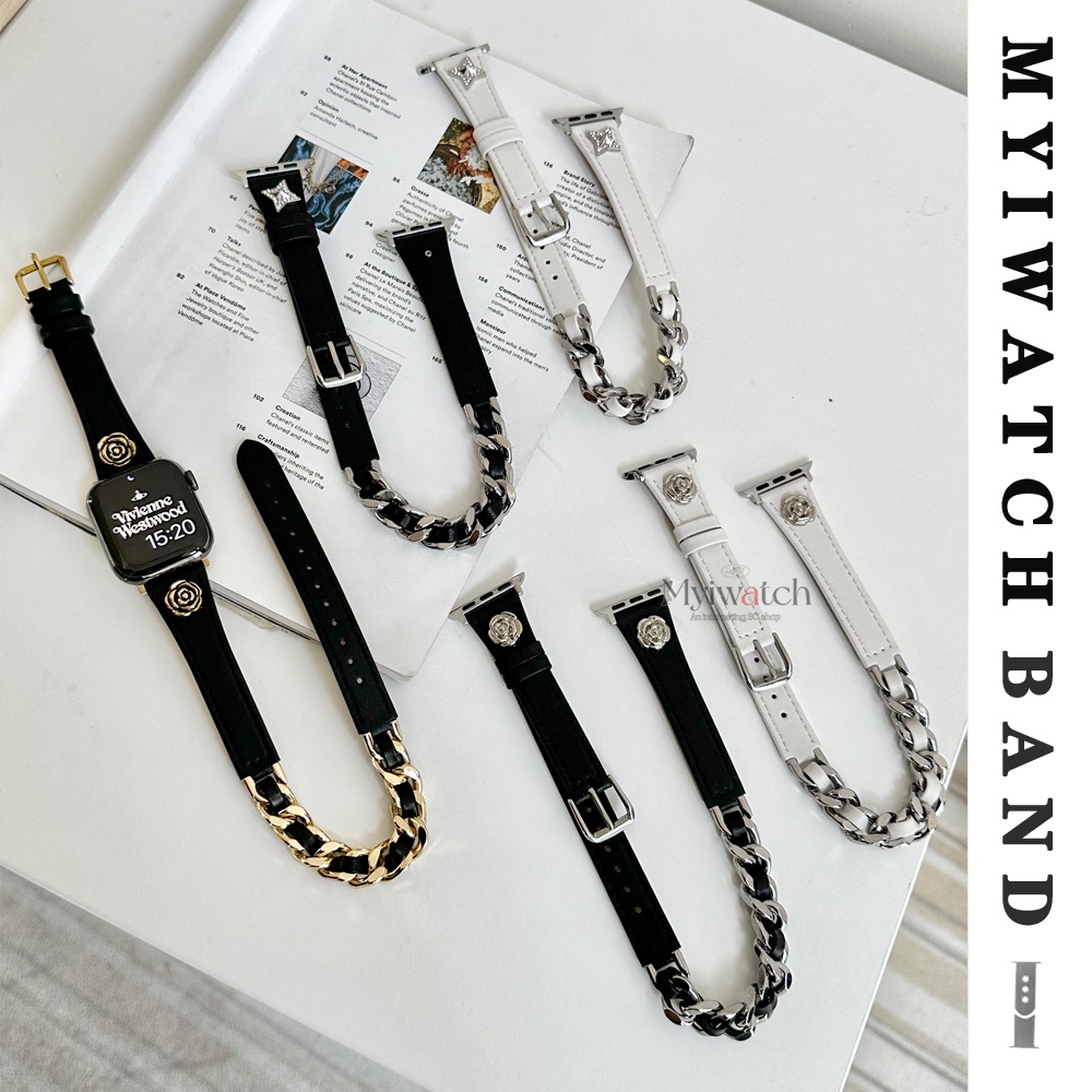 สายนาฬิกาข้อมือ สายหนัง แบบห่วงคู่ สําหรับ iwatch serie 9 8 7 6 5 SE 4 3 2 1 iwatch 49 มม. 44 มม. 45 มม. 42 มม. 40 มม. 38 มม. 41 มม.