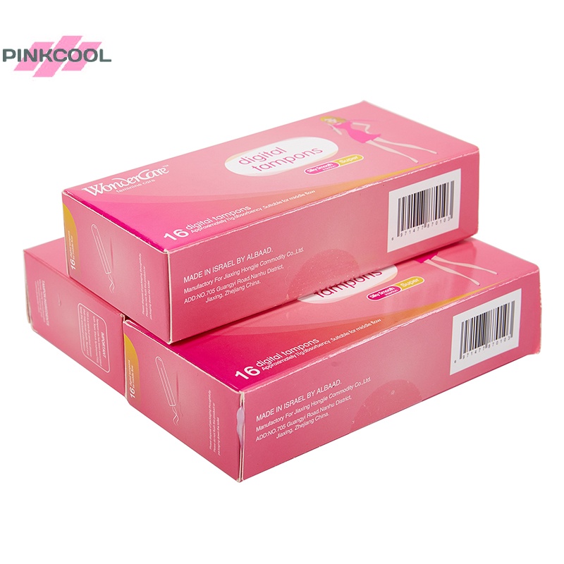 Pinkcool ผ้าอนามัยแบบสอด ผ้าฝ้าย ออร์แกนิก สําหรับผู้หญิง 16 ชิ้น