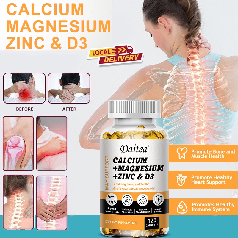 แคลเซียมแมกนีเซียม พร้อมวิตามิน D3 – สนับสนุนสุขภาพกระดูก – ภูมิคุ้มกันสุขภาพ – พลังงานและการทํางานของกล้ามเนื้อ – อาหารเสริมวิตามิน