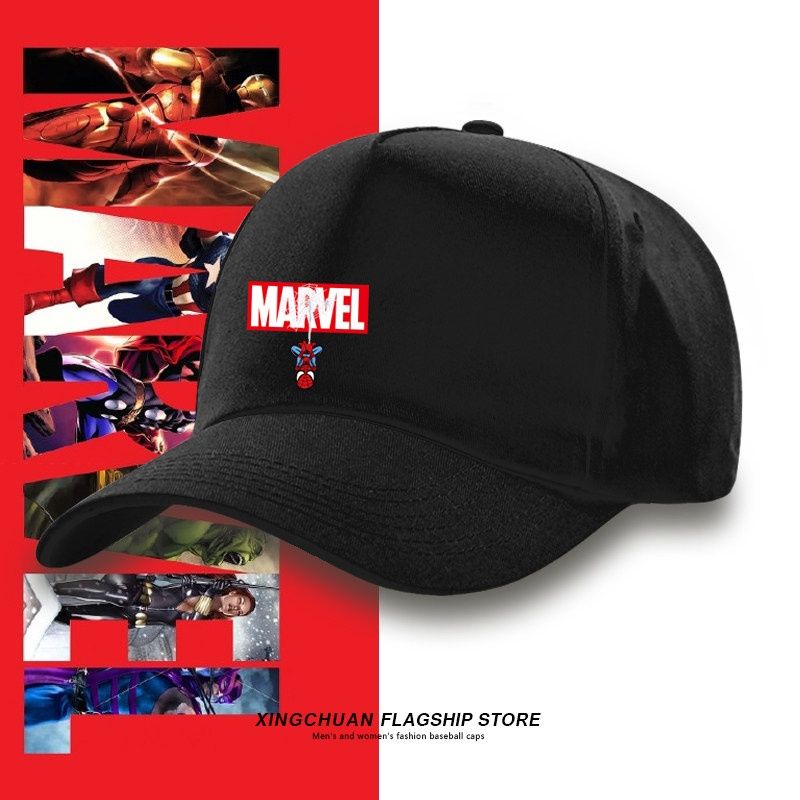 พร้อมส่ง หมวกเบสบอล กันแดด ลาย Marvel Avengers Iron Man Spiderman Deadpool เข้ากับทุกการแต่งกาย