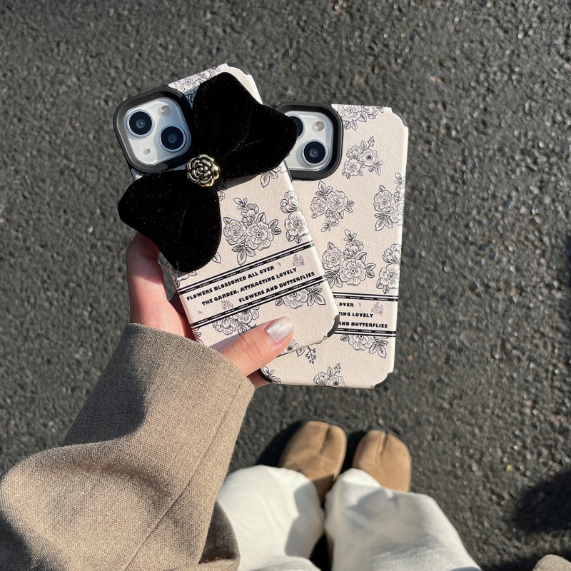 เคสโทรศัพท์มือถือ ลายดอกไม้ โบว์ 3D สําหรับ iPhone 11 12 13 14 15 12Pro 13Pro 14Pro 15Pro 12Promax 13Promax 14Promax 15Promax 13