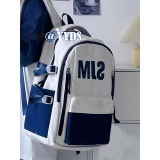 สไตล์อเมริกัน ย้อนยุค กระเป็าเป้ กระเป๋า backpack ความจุสูง นักเรียน แล็ปท็อป