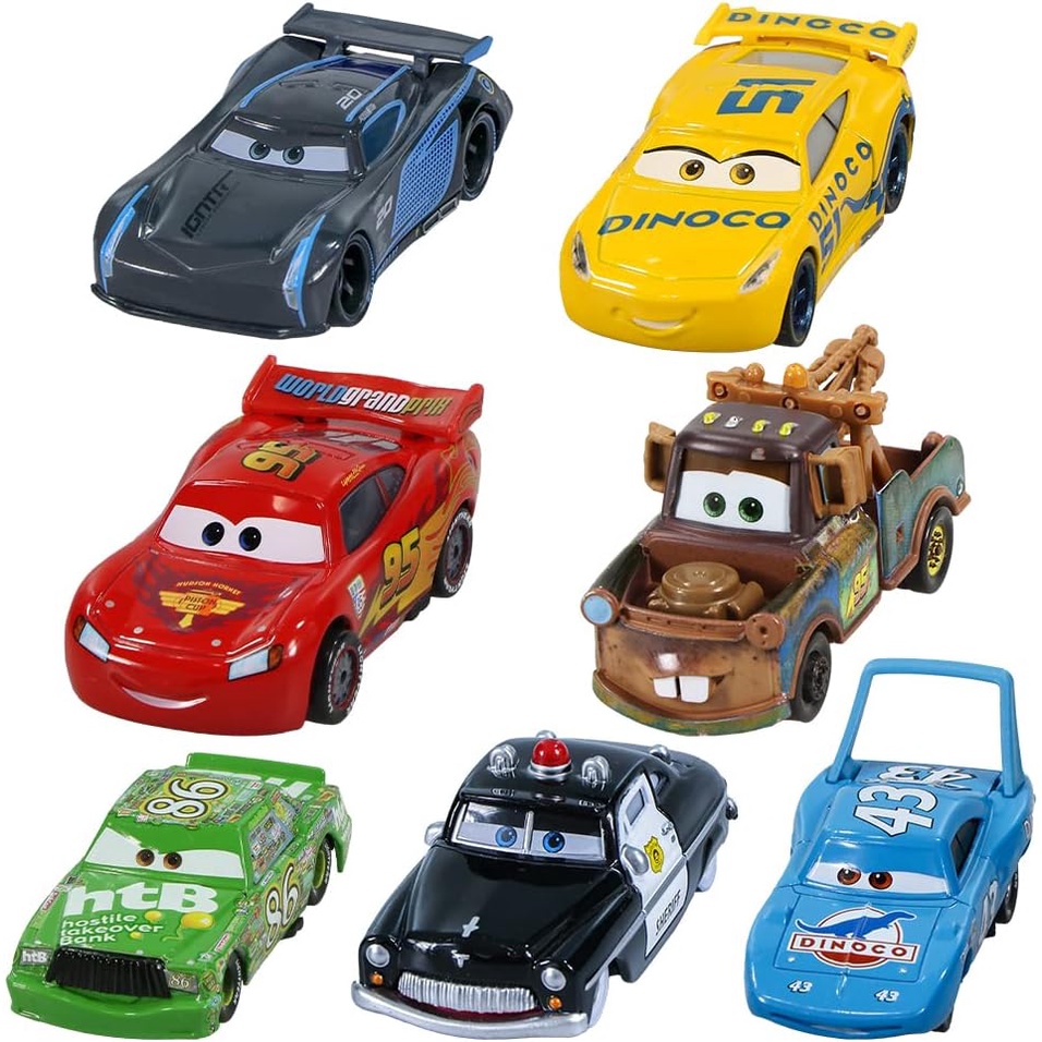 โมเดลรถยนต์ Disney Pixar Cars 2 3 Lightning McQueen Mater Sheriff 1:43 โลหะ ของเล่นสําหรับเด็ก