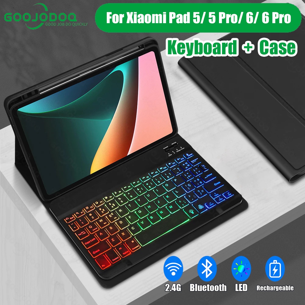 GOOJODOQ เคสแท็บเล็ตอัจฉริยะ พร้อมช่องใส่ปากกา คีย์บอร์ด สําหรับ Xiaomi Pad 6 5 PRO Mi Pad 11 นิ้ว