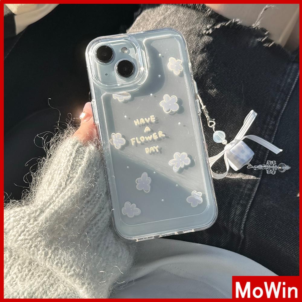 Mowin - เข้ากันได้สำหรับ เคส oppo  A78 A79 A98 A77 A77s เคส iPhone เคสใสเคส TPU โปร่งใสปุ่มไฟฟ้าดอกไ