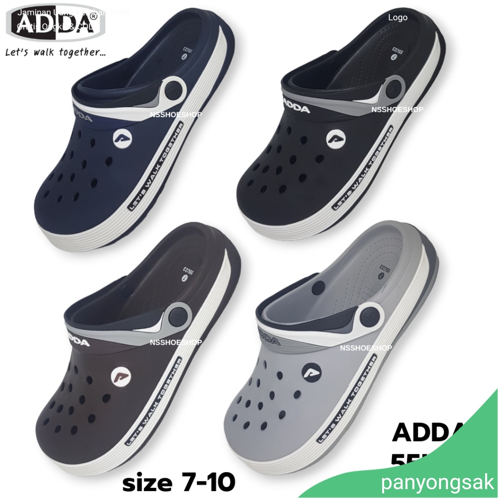 Adda Vylon Flex รุ่น 55U23 รองเท้าแตะ CLOG แบบสวมหัวโต size 7-10